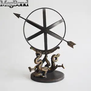 कच्चा लोहा चीनी ड्रैगन सजावट कांस्य क्षेत्र सजावट, धातु Armillary क्षेत्र के साथ ड्रैगन डिजाइन