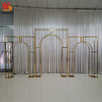 Arco Decorativo para Bodas, Eventos y Fiestas, Arco de Acero Inoxidable Dorado para Fondo de Escenario