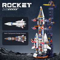 Blocs de construction de fusée pilée, jouet de construction de station spatiale, briques en plastique, 40 pièces, architecture urbaine, jouet éducatif STEM pour enfants
