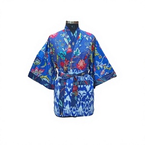 Handmade Vintage Short Kimono <b>Robe</b> Luxury Floral Pattern Indian Quilt <b>Coat</b> Soft Winter Jacket Autumn Night Gown 100% Cotton - Product Image 1