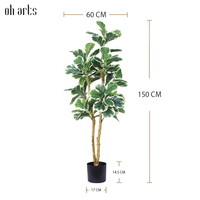 Vente chaude Décor À La Maison Oh Arts bonsaï artificiel arbre artificiel planta ficus lyrata Faux violon feuille figuier