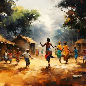 Lukisan minyak impresionis Riverscape Afrika di atas kanvas buatan tangan dekorasi rumah seni dinding Afrika