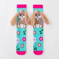 Chaussettes hautes 3D en peluche pour enfants, motif animaux mignons (lapin, hibou, koala, chien), en coton, pour tout-petits filles et garçons, amusantes