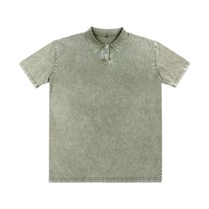 240G Washed Vintage <b>Polo</b> <b>Shirt</b> Men's Short Sleeve Solid Color Cotton Oxford Fabric Regular Fit 6 Colors Available - Product Image 4