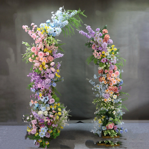 Arco de Flores Artificiales Rosadas, Arreglo de Rosas de Seda para Arco de Boda, Fondo de Arco Floral - Product Image 3