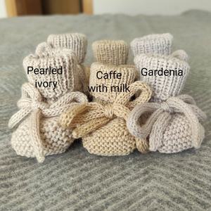 Chaussons bébé tricotés sur mesure, chaussons en tricot épais, chauds pour l'hiver, premiers pas, chaussures au crochet, faits à la main, unisexes, chaussettes pour bébés - Product Image 5
