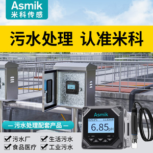 pH-mètre en ligne Asmik 0-14 pH, précision 0,02 pH, capteur pour le traitement des eaux usées industrielles avec sonde externe - Product Image 1