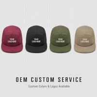 Casquette de camping classique 5 panneaux marron en ripstop et maille, légère, respirante, de haute qualité, avec logo personnalisé, pour la course à pied