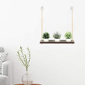 Étagère murale en bois rustique personnalisée avec corde en <span class=keywords><strong>macramé</strong></span> conception flottante pour les plantes, les livres et la décoration de la maison - Product Image 6