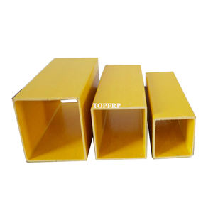 Tubo cuadrado de fibra de vidrio de alta resistencia Tubo rectangular de fibra de vidrio Perfil de pultrusión FRP GRP - Product Image 1