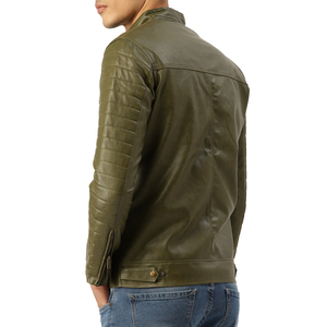 Nouvelle arrivée, veste en cuir avec logo personnalisé, style streetwear surdimensionné, veste zippée en PU pour hommes - Product Image 2
