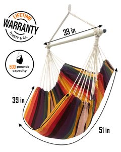 Cadeira de rede listrada com duas almofadas poste de madeira durável até 440 libras quarto interior e exterior pátio varanda ou balanço de árvore - Product Image 4