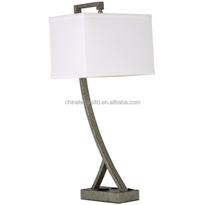Lámpara de Mesa con Pantalla de Tela de Lino y Acabado de Níquel, Certificación UL CE, Recargable, Bombillas Incandescentes, para el Mercado de EE. UU., Reino Unido y Medio Oriente - Product Image 2
