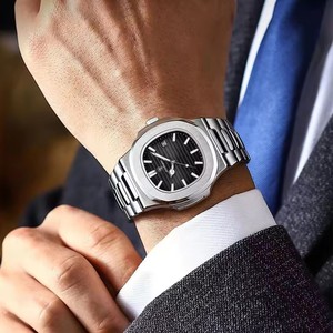POEDAGAR <span class=keywords><strong>Orologio</strong></span> da Uomo <span class=keywords><strong>di</strong></span> Lusso, Sportivo, Impermeabile, Luminoso, con Data, Quadrante Quadrato, al Quarzo, Alta Qualità - Product Image 5