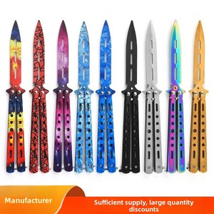 Navaja Plegable de Acero Inoxidable de Alta Calidad, Navaja EDC para Exteriores, Herramienta de Práctica de CSGO Valorant, <span class=keywords><strong>Balisong</strong></span> <span class=keywords><strong>Trainer</strong></span> - Product Image 1