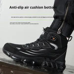 Size 47 48 <b>Work</b> Safety <b>Boots</b> <b>Men</b> Rotating Button Steel Toe <b>Work</b> Shoes High Top Indestructible Protective <b>Men's</b> Safety Shoes - Product Image 3