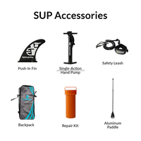 Planche de paddle gonflable large et stable en PVC avec accessoires complets pour sports nautiques, lac, océan, surf
