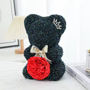 Crystal Diamond Bear Resin Rhinestone Bear Soap Flower Rose Valentine's Day <b>Gift</b> Rose Bear <b>Gift</b> <b>Box</b> - Product Image 2