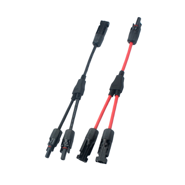 Factory Custom Red Black MC4 1 To2 Y Splitter Cable TUV Certified Photovoltaic Parallel Wiring Harness for Lithium Battery Wire