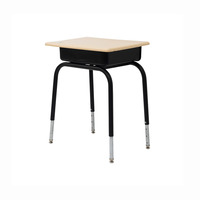Bureau d'étudiant moderne à hauteur réglable avec boîte à livres en métal à façade ouverte