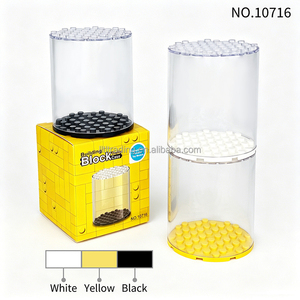 Contenedor de exhibición transparente apilable a prueba de polvo con forma de tubo cilíndrico para pequeños bloques de construcción y minifiguras de acción 10716 - Product Image 6