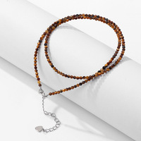 Collier ras du cou en pierres précieuses facettées œil de tigre et turquoise de 2 mm, colliers en pierres naturelles pour occasions spéciales, usine OEM ODM BSCI