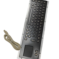 Clavier mécanique industriel en métal noir personnalisé KMY KMY299G avec pavé tactile, montage en panneau