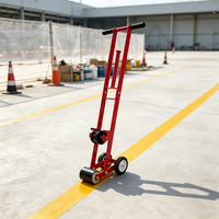 JH-Mech Applicateur de ruban de marquage au sol métallique avec poignée ergonomique et double roues auxiliaires pour un usage facile