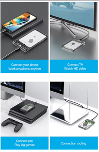 Boîtier de disque dur SATA transparent en plastique de 2,5 pouces USB-C 3.1 pour SSD/HDD jusqu'à 5 To - Product Image 6