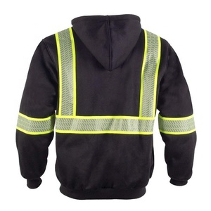 ANSI Class 3 Hi VIS Áo khoác dày phản quang polyester an toàn Áo len với mui xe biểu tượng tùy chỉnh khả năng hiển thị cao Fleece Hoodie - Product Image 2
