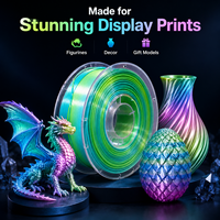 Filament PLA Soie Dégradé 1,75 mm 1 kg Arc-en-ciel Ombré pour Imprimante 3D, Anti-colmatage, Scellé sous Vide, Compatible FDM/FFF pour Affichage