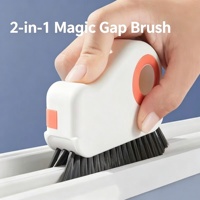 Outil de nettoyage de fentes de fenêtre de haute qualité, écologique et durable, avec brosse à poils en plastique pour le nettoyage des interstices des rebords de fenêtre
