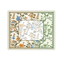 Tapis de Mahjong et de Poker à Motifs Floraux Européens et Américains, Nappes Antidérapantes avec Dos en Caoutchouc, Bords Épaissis, Tapis de Jeu Amélioré