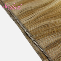 Extensions de cheveux humains Remy vierges à 100 %, alignées sur les cuticules, double épaisseur, trame papillon invisible, vente en gros