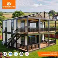 Villa conteneur modulaire de luxe moderne, écologique, extensible, étanche et résistante aux tremblements de terre, à deux étages, 20 pieds et 40 pieds, pour l'extérieur