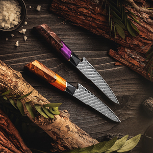 Cochillos de cocina มีดอเนกประสงค์4.7นิ้ว AUS10เชฟเมสเซอร์มีดดามัสกัสสะดองของจริง - Product Image 4