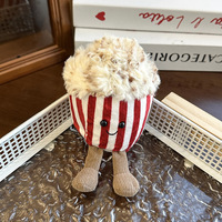 Pendentif en peluche mignon en forme de pop-corn de dessin animé, sac à suspendre, cadeau d'anniversaire pour enfants de 8 à 13 ans, en coton PP, unisexe