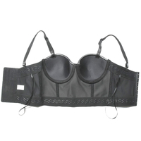 Soutien-gorge push-up en similicuir noir grande taille, lingerie, fajas, steampunk, gothique, bustier pour femmes, haut de corset sexy, crop top