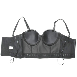 Reggiseno <span class=keywords><strong>Push</strong></span>-<span class=keywords><strong>up</strong></span> in Ecopelle Nera Taglie Forti, Lingerie Steampunk Gotica, Bustier da Donna, Top Sexy Corsetto Crop - Product Image 6