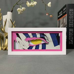 Caja DE LUZ DE Anime Black Demon Slayer Infinity Castle para chico decoración de dormitorio Manga LED luz de <span class=keywords><strong>noche</strong></span> lámpara de <span class=keywords><strong>noche</strong></span> caja de luz de papel Akaza - Product Image 2