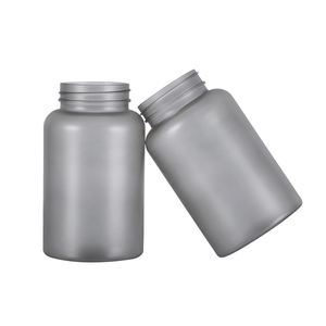 Proveedor de confianza Contenedor de medicina PET 6,8 oz Textura de glaseado gris Acabado mate transparente Boca ancha de 40mm - Product Image 3