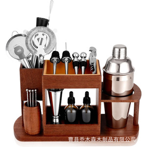 Estante de madera para cócteles de 3 niveles, organizador de bar multifuncional para cocina y uso doméstico - Product Image 2
