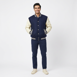 Chaqueta Varsity Fantástica para Hombre, Prenda de Lona Elegante y Cómoda, Bordado Personalizado, Pedidos al por Mayor OEM ODM para Proveedores y Compradores - Product Image 1