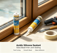 Adhésif scellant acétique général Zhanhe à excellente extension pour bande de moulage de verre intérieure pour la décoration intérieure