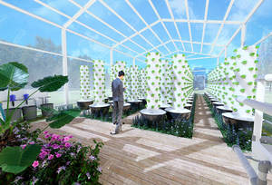 Kit de serre verticale hydroponique commerciale, grande tour aéroponique en ABS avec circulation d'eau automatique pour - Product Image 2