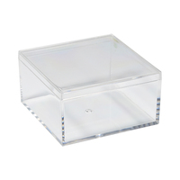 Conteneur carré en plastique transparent de qualité alimentaire en gros avec couvercle, boîte de rangement pour bonbons, cadeaux, bijoux, présentoir
