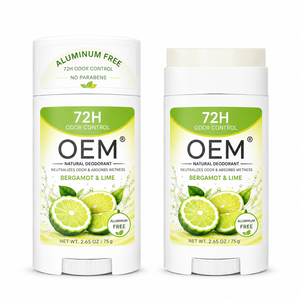 <span class=keywords><strong>Desodorante</strong></span> Natural de 75g con Aroma a Bergamota y Lima, Control de Olor por 72H, Sin Aluminio, Neutraliza el Olor, Absorbe la Humedad, Marca Privada OEM - Product Image 1