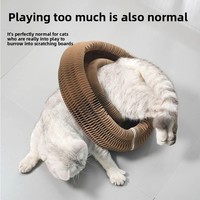 Arbre à chat ondulé avec griffoir, hauteur réglable, durable, sans poussière, anti-chute de poils, style mignon pour chats