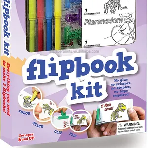 자신의 Flipbook 키트 만들기-공룡 종이 정지 모션 애니메이션 키트: 크리에이티브 플립 북