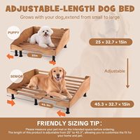 Base de lit orthopédique pour animaux de compagnie en bambou BH, cadre de lit surélevé réglable pour chien avec support robuste pour le repos